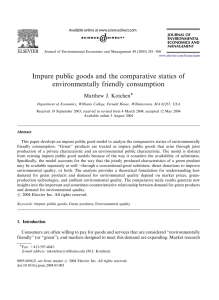 Impure public goods and the comparative statics of environmentally friendly consumption