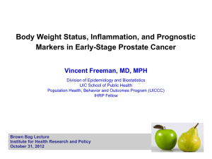 Body Weight Status, Inflammation, and Prognostic Markers in Early-Stage Prostate Cancer