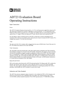 a  AD723 Evaluation Board Operating Instructions