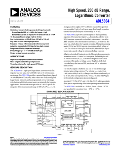 High Speed, 200 dB Range, Logarithmic Converter ADL5304 Data Sheet