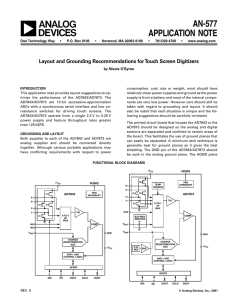 a AN-577 APPLICATION NOTE Layout and Grounding Recommendations for Touch Screen Digitizers