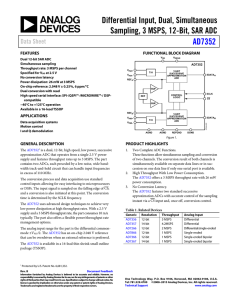Differential Input, Dual, Simultaneous Sampling, 3 MSPS, 12-Bit, SAR ADC AD7352 Data Sheet