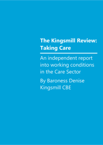 The Kingsmill Review: Taking Care An independent report into working conditions
