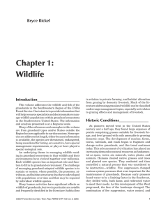 Chapter 1: Wildlife Bryce Rickel Introduction_______________________