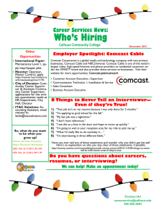 Who’s Hiring Career Services News: Employer Spotlight: Comcast Cable Calhoun Community College