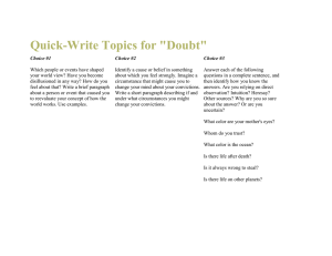 Quick-Write Topics for &#34;Doubt&#34;