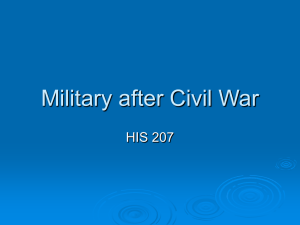 Military after Civil War HIS 207