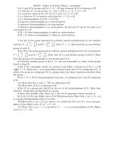 MA478 - Topics in Number Theory - morphisms