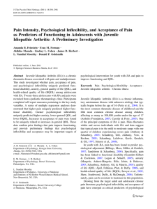 Pain Intensity, Psychological Inflexibility, and Acceptance of Pain