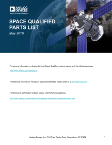SPACE QUALIFIED PARTS LIST May 2016