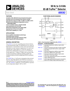 50 Hz to 3.8 GHz 65 dB TruPwr Detector AD8362