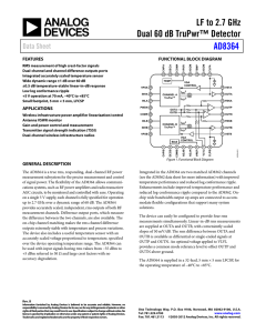 LF to 2.7 GHz Dual 60 dB TruPwr™ Detector AD8364 Data Sheet