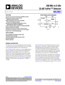 200 MHz to 6 GHz 35 dB TruPwr™ Detector ADL5903 Data Sheet