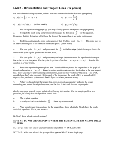 √ LAB 2 -  Differentiation and Tangent Lines  (12... f x