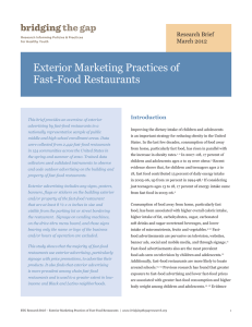Exterior Marketing Practices of Fast-Food Restaurants Research Brief March 2012
