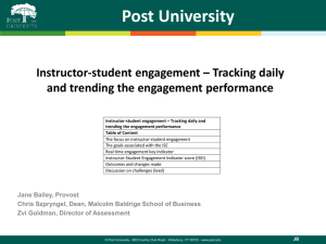 Post University Instructor-student engagement – Tracking daily and trending the engagement performance