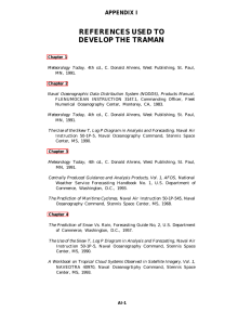 REFERENCES USED TO DEVELOP THE TRAMAN APPENDIX I