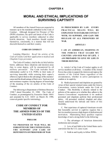 MORAL AND ETHICAL IMPLICATIONS OF SURVIVING CAPTIVITY CHAPTER 4