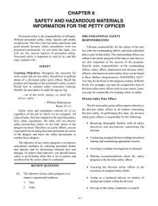 CHAPTER 6 SAFETY AND HAZARDOUS MATERIALS INFORMATION FOR THE PETTY OFFICER