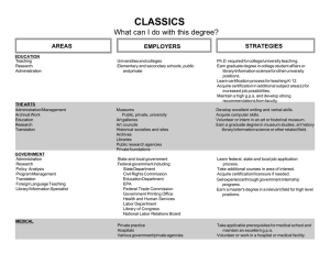 CLASSICS What can I do with this degree? STRATEGIES AREAS