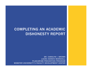 COMPLETING AN ACADEMIC DISHONESTY REPORT