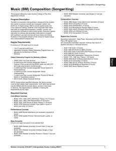 Music (BM) Composition (Songwriting) Program Description Composition Courses