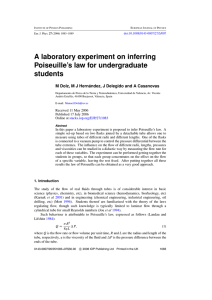 A laboratory experiment on inferring Poiseuille’s law for undergraduate students