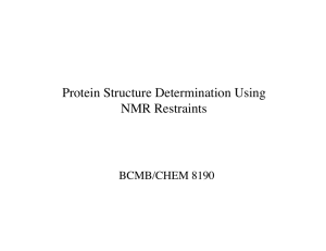 Protein Structure Determination Using NMR Restraints BCMB/CHEM 8190