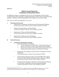 2002-03 Annual Report for Committee on Educational Policy