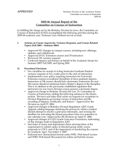 APPROVED 2005-06 Annual Report of the Committee on Courses of Instruction