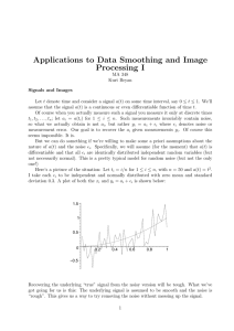 Applications to Data Smoothing and Image Processing I
