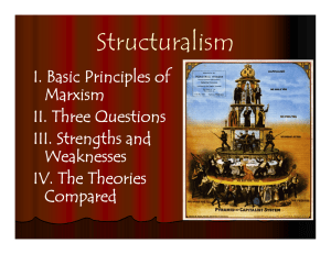 Structuralism I. Basic Principles of Marxism II. Three Questions