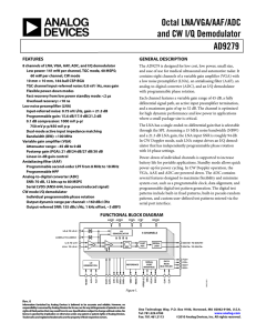 Octal LNA/VGA/AAF/ADC and CW I/Q Demodulator AD9279