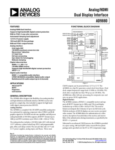 Analog/HDMI Dual Display Interface AD9880