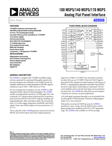 100 MSPS/140 MSPS/170 MSPS Analog Flat Panel Interface AD9888 Data Sheet