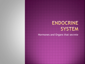 Hormones and Organs that secrete