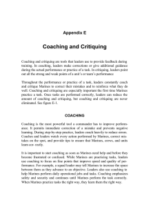 Coaching and Critiquing Appendix E