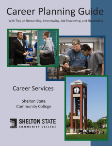 Career Planning Guide Career Services Shelton State Community College