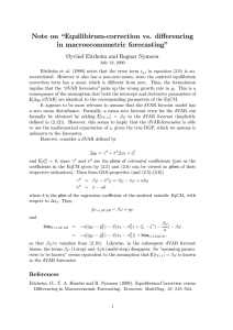 Note on “Equilibirum-correction vs. di¤erencing in macroeconometric forecasting”
