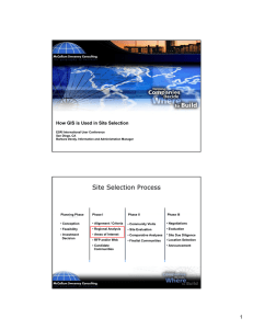Site Selection Process How GIS is Used in Site Selection