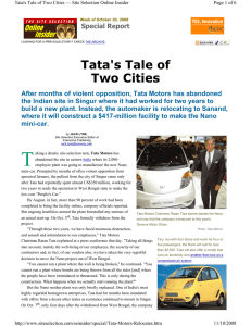 Tata's Tale of Two Cities