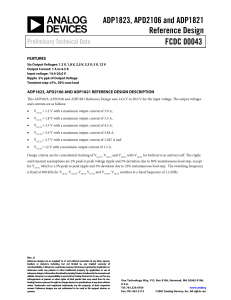 ADP1823, APD2106 and ADP1821 Reference Design FCDC 00043 Preliminary Technical Data