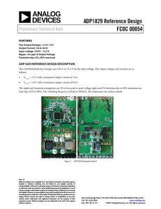 ADP1829 Reference Design FCDC 00054 Preliminary Technical Data FEATURES