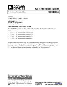 ADP1829 Reference Design FCDC 00064 Preliminary Technical Data FEATURES