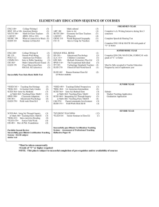 ELEMENTARY EDUCATION SEQUENCE OF COURSES