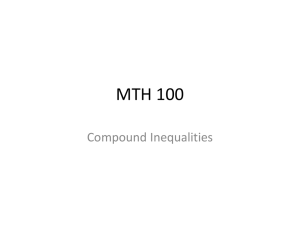 MTH 100 Compound Inequalities