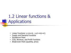 1.2 Linear functions &amp; Applications