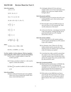 MATH 100       Review Sheet for Test #1