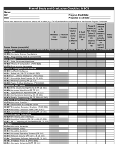 Plan of Study and Graduation Checklist: MSCS