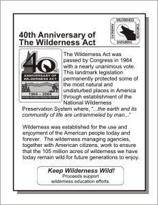 40th Anniversary of The Wilderness Act